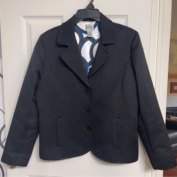 Chico’s Classic Basic Black Suit Jacket Fully Lined Size 2 - Picture 1 of 5